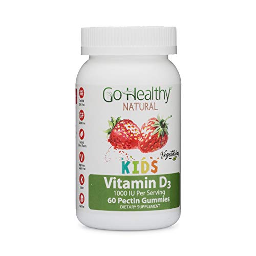 Product Cover Go Healthy Natural Vitamin D3 Gummies for Kids, Vegetarian, OU Kosher, Halal-1000 IU Per Serving (60 Servings)