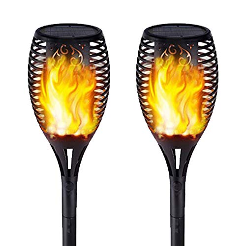 Product Cover Lapeort Solar Lights Upgraded 96 LED, Waterproof Flickering Flames Torches Lights Outdoor Solar Spotlights Landscape Decoration Lighting Dusk to Dawn Auto On/Off Security Torch Light for Yard (2 Pack)