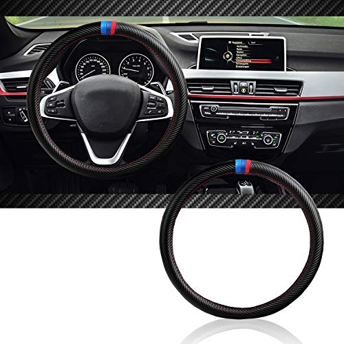 Product Cover InSassy Steering Wheel Cover M Sport Carbon Fiber Look for BMW 3 Series 5 Series Cars - Motorsport Edition Accessories for E39 E46 E89 E70 E90 E92 F10 F30