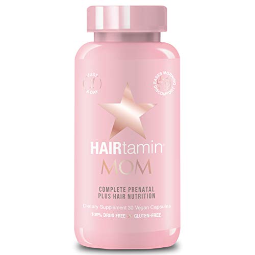 Product Cover HAIRtamin MOM Vegan Prenatal Vitamins for Women, Natural Multivitamin for Expecting Mothers with Biotin, Probiotics, Vitamin B-6, Iron, Best Post-Natal Vitamin to Promote Healthy Hair & Nails - $29.99