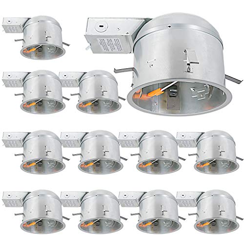 Product Cover Hykolity 12 Pack 6 Inch Remodel Housing, Shallow Type Airtight IC Can Housing with TP24 Connector for LED Recessed Downlight Retrofit Kit, Recessed Light, ETL Listed