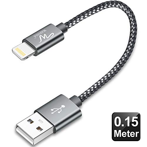 Product Cover Wayona Nylon Braided USB Data Sync & Fast Charging Short Power Bank Cable For iPhones, iPad Air, iPad mini, iPod Nano and iPod Touch