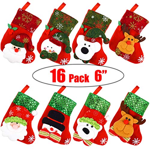 Product Cover Danirora Mini Christmas Stockings Bulk, [16 Pack] 6