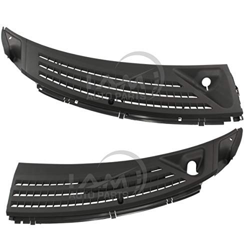 Product Cover IAMAUTO 91939 Wiper Cowl Grille Panel Left & Right Set for 2004 2005 2006 2007 2008 Ford F150 (Includes Retainers, Washer Nozzles, and Hoses)