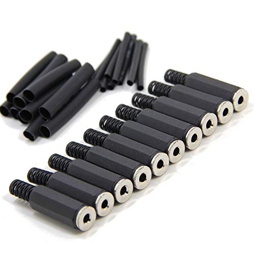 Product Cover Ancable 10-Pack 1/8 inch TS Mono Female Jack Socket 3.5mm Solder Type DIY Audio Cable Connector with Shrinkle Tube for Remote Mount Transceivers IR Infrared System