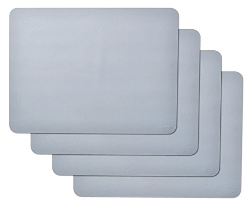 Product Cover gasare, Silicone Placemats, Kids Placemats, Table Mats, Non-Slip, Waterproof, Spill Proof, Flexible, Thicker, for Dining Tables, Size 16 x 12, Set of 4, Grey