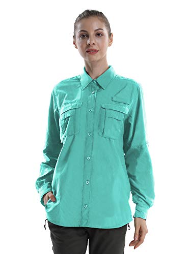 Product Cover Women's Quick Dry Sun Sun Protection Convertible Roll Up Sleeve Hiking Shirts Sun Shirts