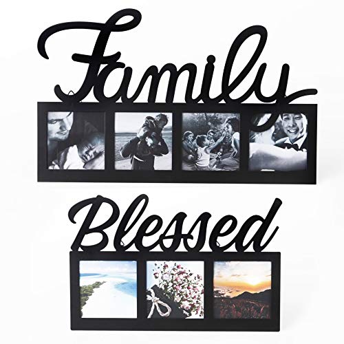Product Cover Family Picture Frame ~ Set Two Frames ~ Family Blessed ~ Perfect Collage Photo Frame Set Your Home