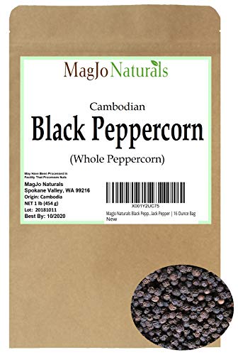 Product Cover MagJo Naturals Black Peppercorn (whole) | Exclusive Cambodian Memot Black Pepper | 16 Ounce Bag