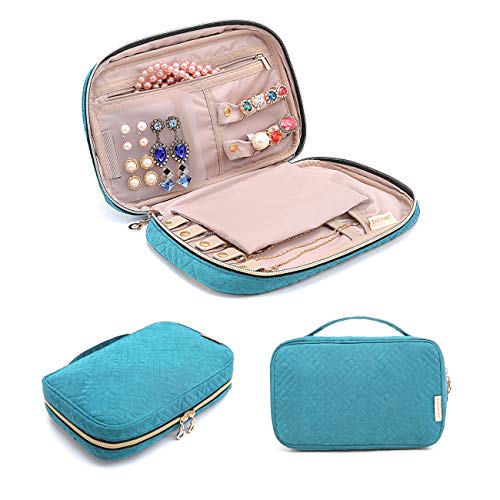 Product Cover bagsmart Jewelry Organizer Bag Travel Jewelry Storage Cases for Necklace, Earrings, Rings, Bracelet, Turquoise