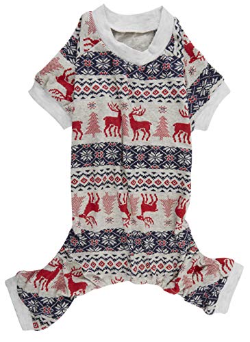 Product Cover Lanyar Xmas Grey Red Clothes Cotton Pet Dog Pajamas Jumpshit for Pets Dog Pajamas 16