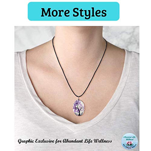 Product Cover EMF Protection Pendant Necklace- Anti-Radiation-Free Chain-Programmed with 30+ Homeopathic Frequencies - More Styles - Dr. Valerie Nelson-EMF Shield Necklace Jewelry (Glass Tree of Life - Purple)