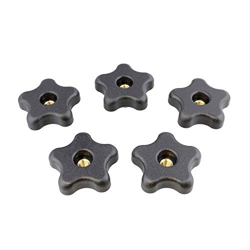 Product Cover DCT 5 Star Knobs 5/16in-18 Internal Threaded Knob Clamping Knob Jig Knobs - T Knob Plastic Knobs, Threaded Knobs 5-Pack
