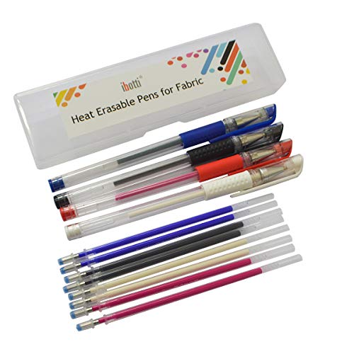Product Cover Heat Erase Pens for Fabric with 8 Free Refills for Quilting Sewing, 4-Pack