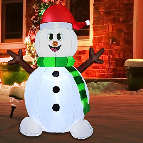 Product Cover Joiedomi 5 Foot Snowman Inflatable LED Light Up Christmas Xmas for Blow Up Yard Decoration, Indoor Outdoor Garden Christmas Decoration