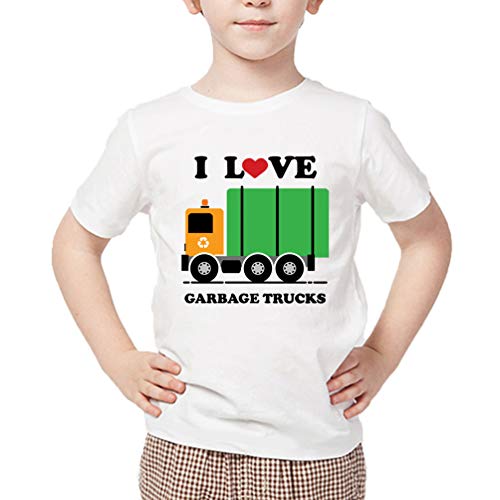 Product Cover Waldeal Cute I Heart Love Garbage Trucks Toddler Boys Girls T Shirt Truck Lover Gift 4t