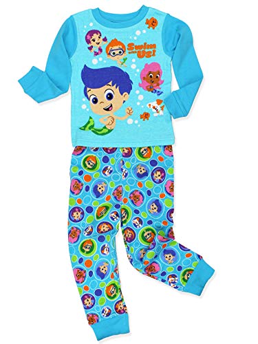 Product Cover Bubble Guppies Toddler Boy's Girl's 2 Piece Long Sleeve Cotton Pajamas Set (5T, Blue)