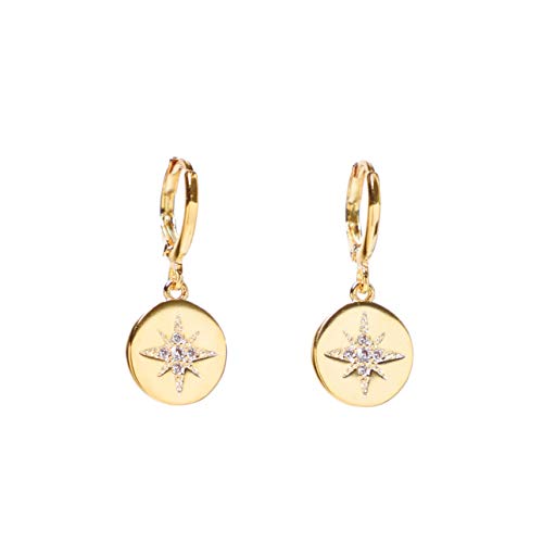Product Cover Heart Made of Gold Star Earrings for Women - Dangle Earrings - Drop Earrings - Hoop Earrings - Huggie Earrings