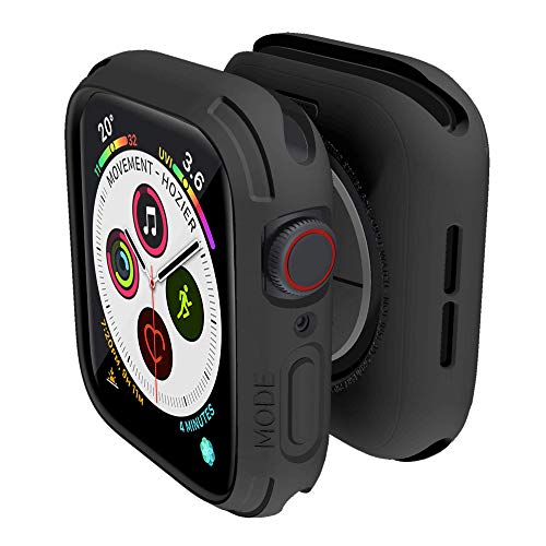 Product Cover elkson Compatible with Apple Watch Series 5 4 Bumper case 44mm iwatch Quattro Series Cases Fall Protection Durable Military Grade Protective TPU Flexible Shock Proof Resist Men 44 mm Stealth Black