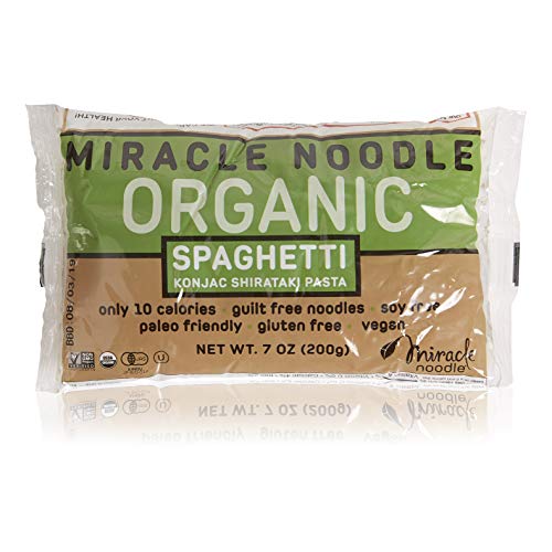 Product Cover Miracle Noodle Organic Shirataki Spaghetti, Gluten-Free, Zero Carb, Keto, Vegan, Soy Free, Paleo, Blood Sugar Friendly, 7oz (Pack of 12)