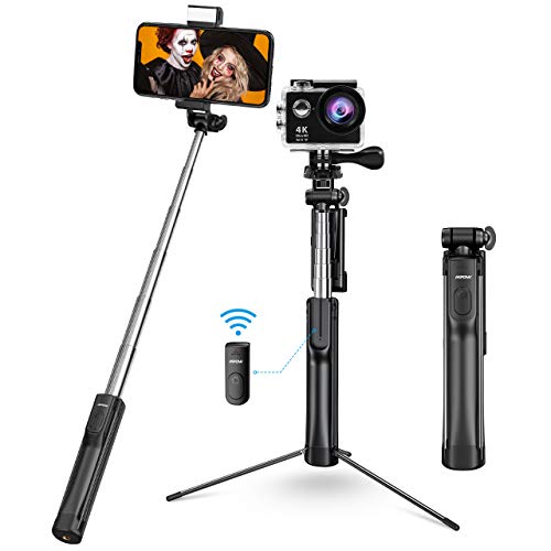 Product Cover Mpow Selfie Stick Tripod, All in 1 Portable Extendable Selfie Stick with Bluetooth Remote & Fill Light, Compatible iPhone 11/11PRO/XS Max/XS/XR/X/8P/7P, Galaxy S10/S9/S8, Gopro/Small Camera, Black