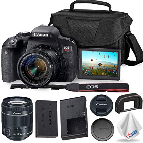 Product Cover Canon EOS Rebel T7i DSLR Camera 18-55mm Lens + Carrying Case