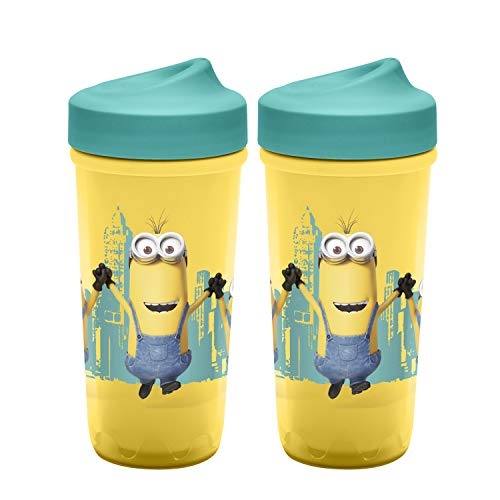 Product Cover Zak Designs Despicable Me Minions Plastic Sippy Cup with Patented Perfect flo(R) Valve to Select the Liquid Flow for Toddlers (8.7 oz., BPA-Free and Break-Resistant)