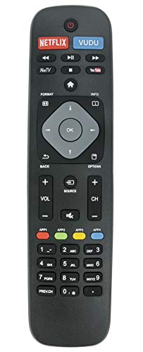 Product Cover New Replaced Remote fit for Philips Smart TV NH500U NH500UW NH503UP 43PFL4902 65PFL5602 55PFL5602 50PFL5602 43PFL5602 75PFL6601 32PFL4902 40PFL4901 43PFL4901 43PFL4902 50PFL4901 50PFL5601 50PFL5602/F7