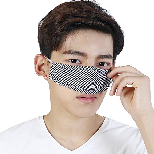 Product Cover Nose Warmer Cotton Plaid Nose Cover Winter Nose Warmers for Men Women Dust Mask Anti Pollen Air Conditioning Cold Nose Dry Sleep Wool Nose Mask (Black)