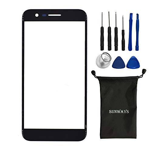 Product Cover sunways Replacement Screen Front Glass Compatible with LG K20 Plus K20 V VS501(Black)