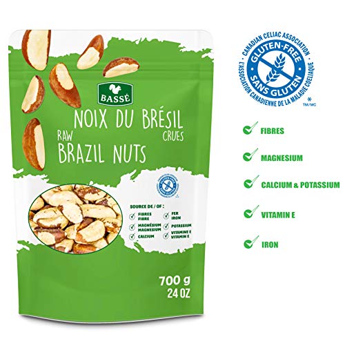 Product Cover Basse Raw Brazil Nuts, Shelled, Whole, Unsalted, Resealable Bag, Gluten Free, Kosher Certified (24 Ounces)