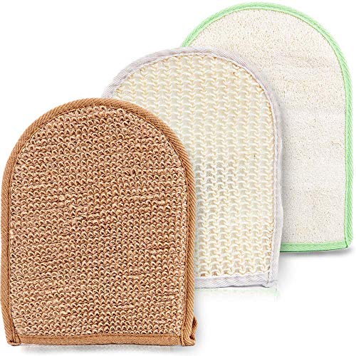 Product Cover Body Scrub Exfoliating Gloves Set for Men&Women. Use this Shower Scrubber Skin Brush Glove as a Cellulite Massager Loofah, Foot Scrubber for Dead Skin, Ingrown Hair Remover or Bath Exfoliator Sponge
