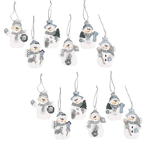 Product Cover Fun Express Resin Blue Snowman Christmas Ornaments (Pack of 24)