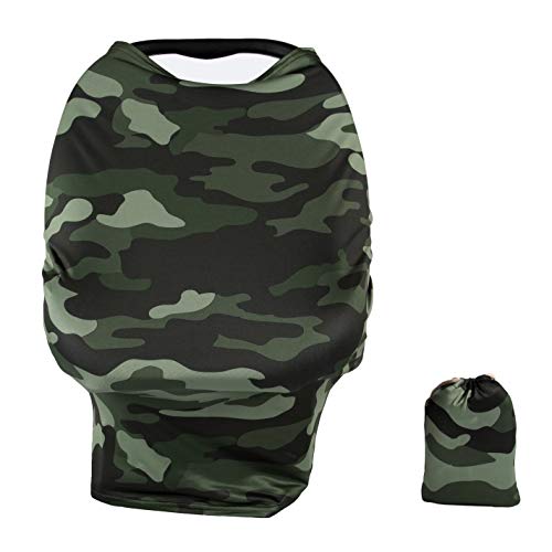 Product Cover TUOKING Car Seat Covers for Babies, Silky Nursing Cover for Breastfeeding, Matching Storage Bag, Camouflage