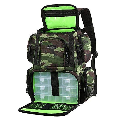 Product Cover Lixada Tackle Backpack Multifunctional Fishing Tackle Utility Bag Water-Resistant Fishing Bag with Rain Cover