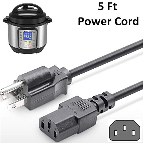 Product Cover 5 Ft Power Cord for Instant Pot DUO Mini,DUO Plus Mini,DUO PLUS MINI,DUO60,DUO Plus60,DUO50,Smart 60 Bluetooth,Ultra 6 60 and Others Pressure Cooker Power Cord for NEMA 5-15P to IEC320C13 Cable