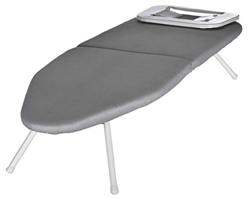 Product Cover Tabletop Ironing Board - Compact, Collapsible Folding Legs, Metal Iron Rest to Prevent Scorching, Carrying Bag for Travel and Storage. Convenient for College Dorm, Studio Apartments and Traveling.