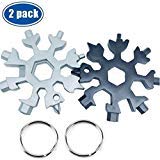 Product Cover 18-in-1 Stainless Steel Snowflake Multi-Tool, Portable Outdoor Travel Camping Multi-Function EDC Key Ring/Bottle Opener/Screwdriver / Fashion Pendant Pocket Size,Christmas Gift