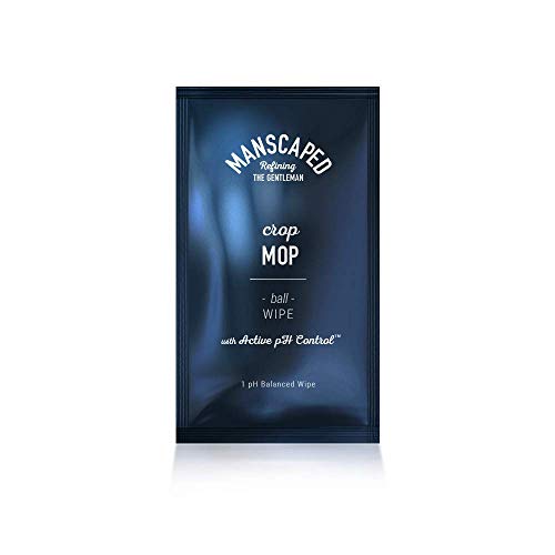 Product Cover Manscaped Crop Mop: World's First On-The-Go Ball Wipe Individual 15 Pack, Anti-Chafing Protection, Men's Odor Control, Male Hygiene Wipes, pH Balancing, Cleaning Wipe Designed for The Male Groin Area