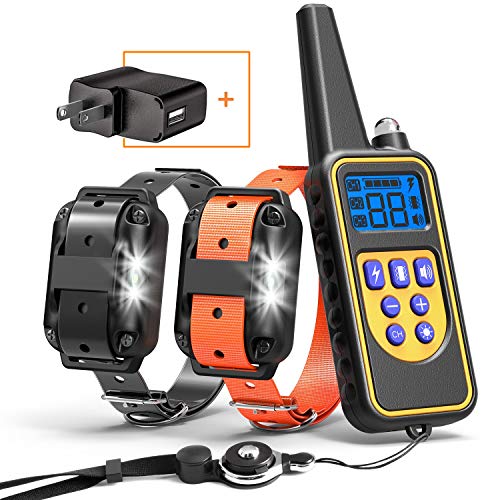 Product Cover Cambond Dog Shock Collar for 2 Dogs, 2600ft Range Waterproof Dog Training Collar with Remote Electronic Dog Collar for Medium and Large Dog with 4 Training Modes Light Static Shock Vibration Beep