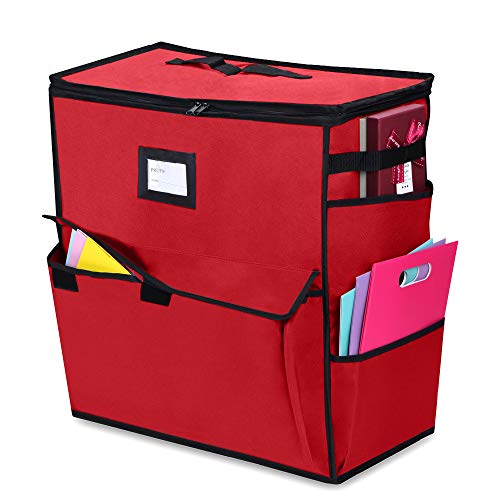 Product Cover ProPik Unique Holiday Storage Organizer for Gift Bag and Wrapping Accessories (Red)