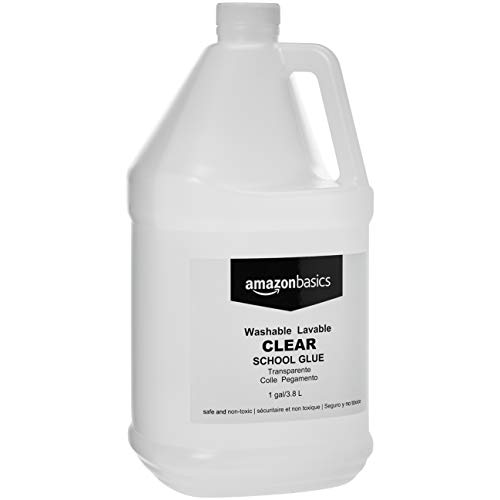 Product Cover AmazonBasics All Purpose Washable School Clear Liquid Glue - Great for Making Slime, 1 Gallon Bottle, 2-Pack