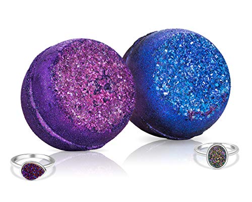 Product Cover Fragrant Jewels Rainbow Quartz & Amethyst Bath Bomb Set with Collectible Rings (Size 5-10)