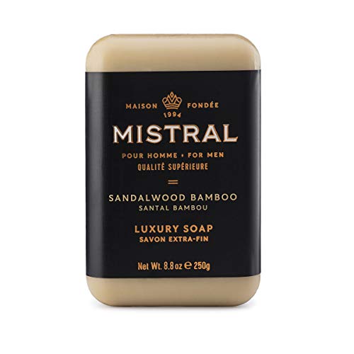 Product Cover Mistral Men's Sandalwood Bamboo Bar Soap, Sandalwood