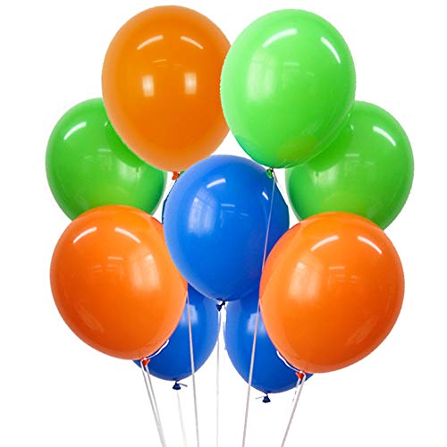 Product Cover FUNPRT Blue Green Orange Latex Balloons 11 Inch,100 Count