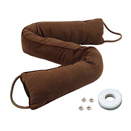Product Cover MAGZO Under Door Noise Blocker 30in x 3in, Brown Bottom Door Draft Stopper Heavy Duty Saving Energy Sound Proof Cold Weather Wind Air Stop Easy Storage Coffee