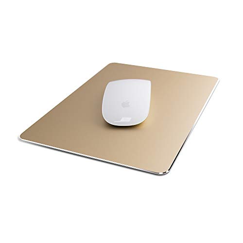 Product Cover Metal Mouse Pad Ultra Thin Aluminum Mouse Mat Dual-Use Waterproof Fast and Accurate Control for Gaming and Office(Small Gold 9.05X7.08 inch) ... ......
