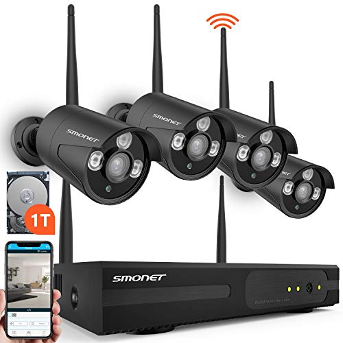 Product Cover SMONET Security Camera System Wireless,8-Channel 1080P Home Security System(1TB Hard Drive),4pcs 960P(1.3 Megapixel) Indoor/Outdoor Wireless IP Cameras,P2P,Night Vision,Easy Remote View,Free APP