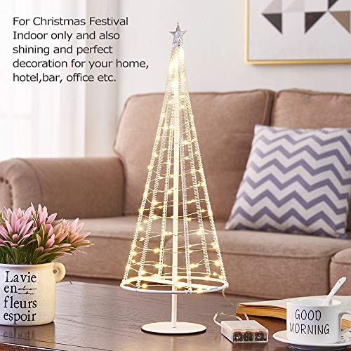 Product Cover Decorative lights,Lovely Little Tree Lights,Holiday Party Gift, 85 Warm White LEDS on Copper Wire,Trees with Flat Plate and Battery House Outside for Indoor,16.73 inch Tall,White L