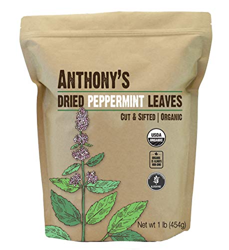 Product Cover Anthony's Organic Peppermint Leaves, 1lb, Gluten Free, Non GMO, Cut & Sifted, Non Irradiated, Keto Friendly